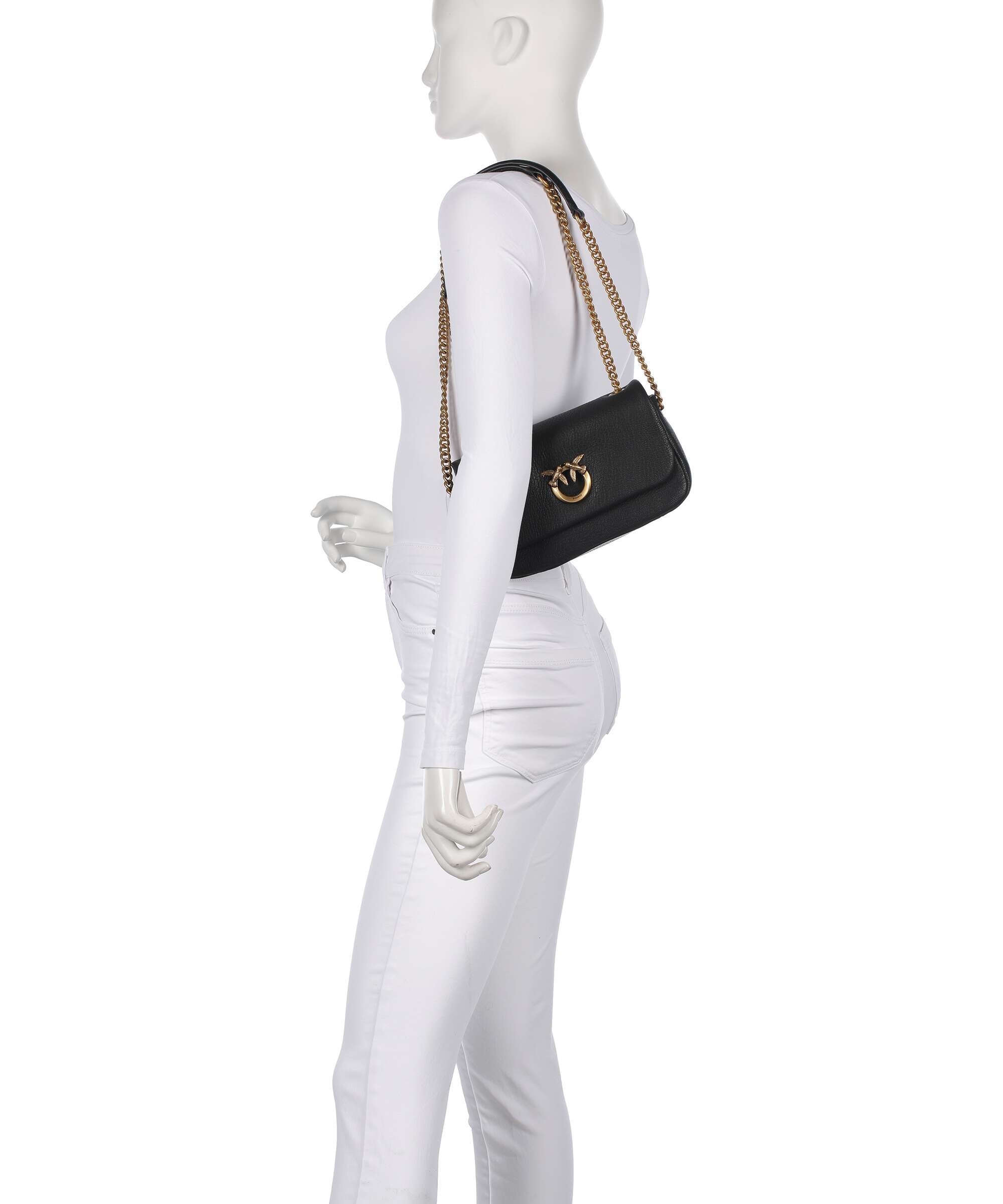 Pinko Click Soft Horizontal Chain Shoulder bag nero/antique gold