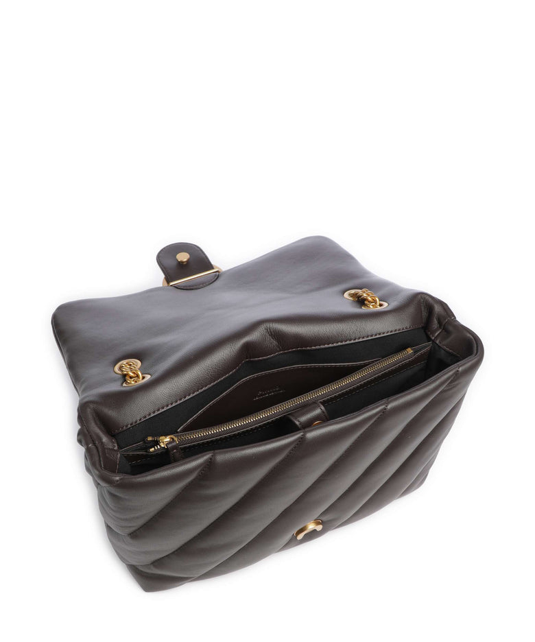 Pinko Love Puff Big Shoulder bag marrone marasca/antique gold