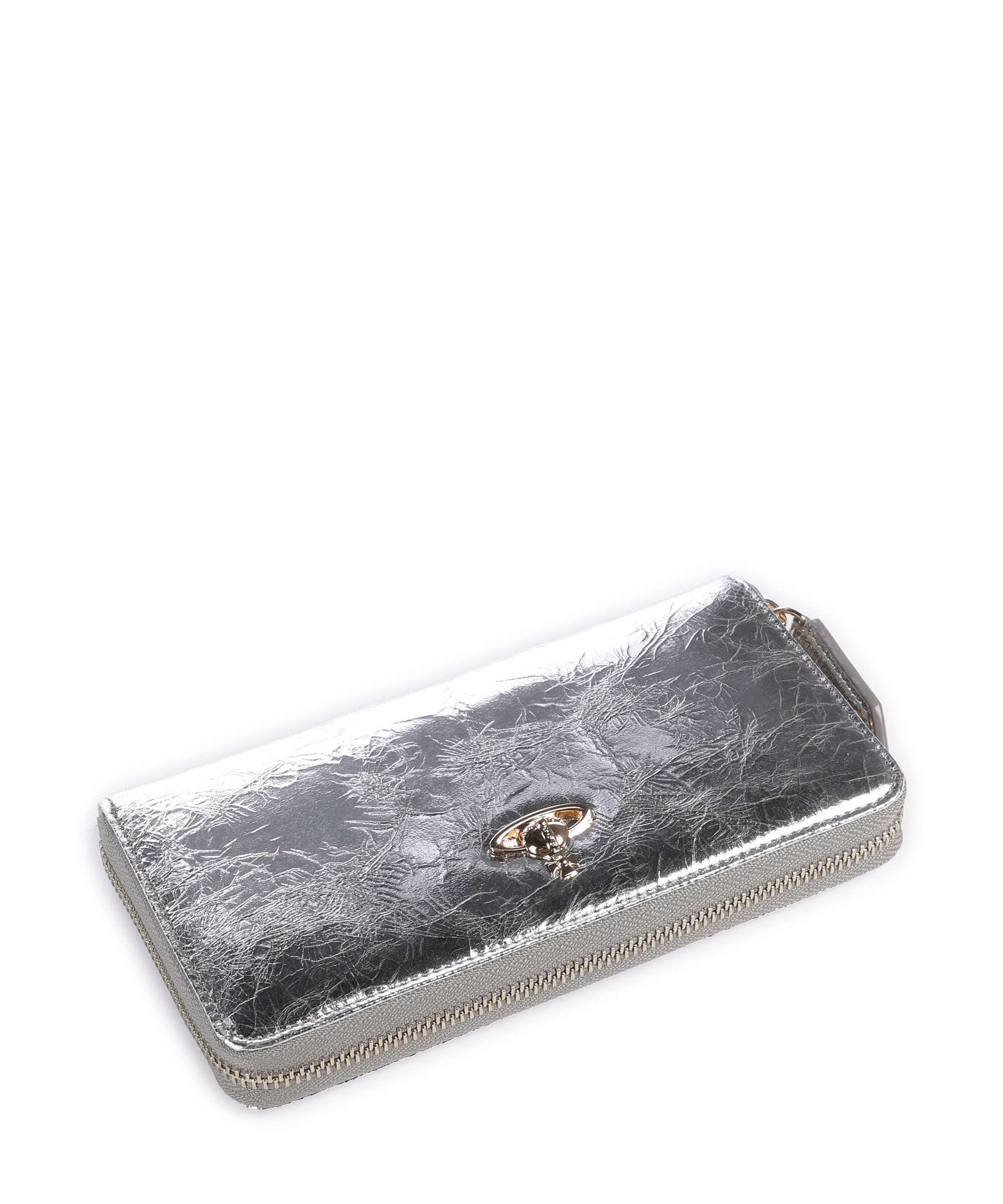 Vivienne Westwood Metallic Crinkle Classic Wallet silver