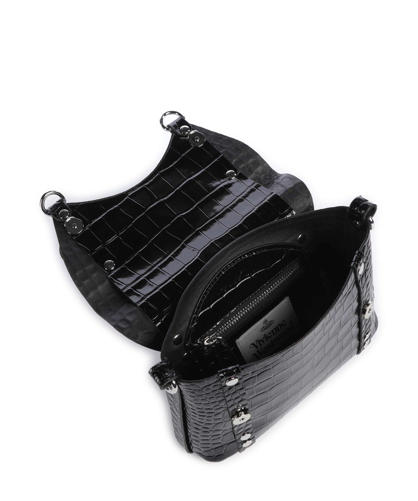 Vivienne Westwood Kim Embossed Croc Crossbody bag black