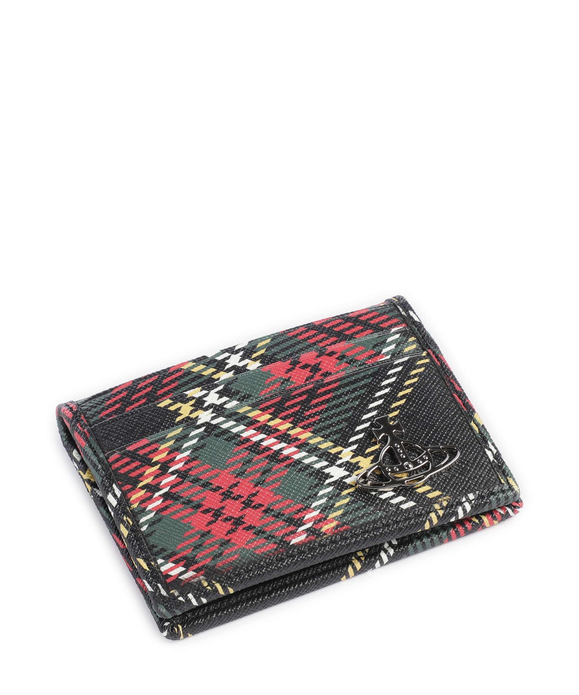Vivienne Westwood Saffiano Printed Credit card holder chelsea tartan