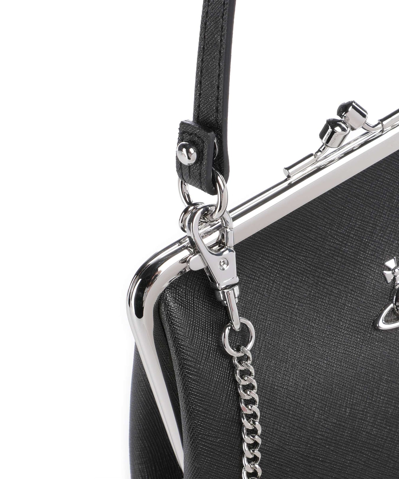 Vivienne Westwood Granny Frame Saffiano Handbag black