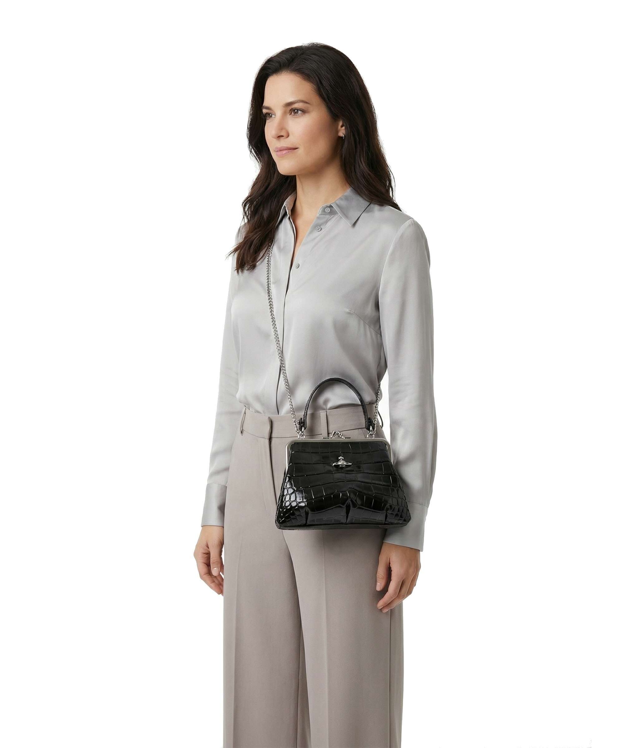 Vivienne Westwood Granny Frame Embossed Croc Handtas gebosseleerde