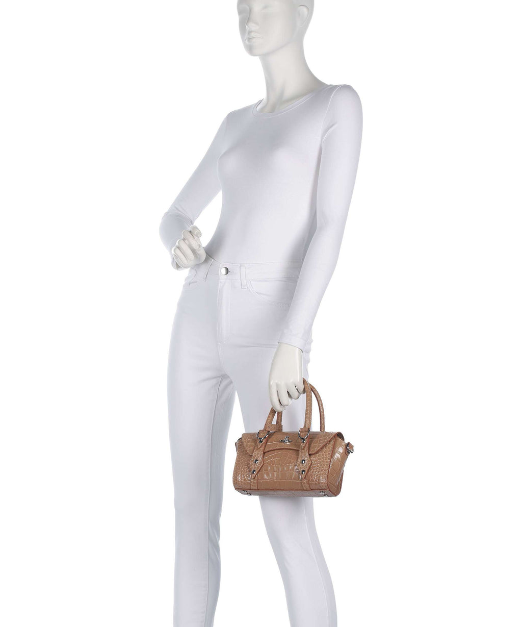 Vivienne Westwood Bettina Embossed Croc Mini Handbag dusty pink