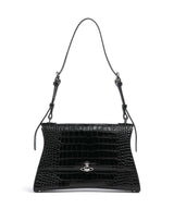 Vivienne Westwood Bianca Embossed Croc M Schoudertas black