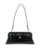 Vivienne Westwood Jane Frame Embossed Croc Shoulder bag black