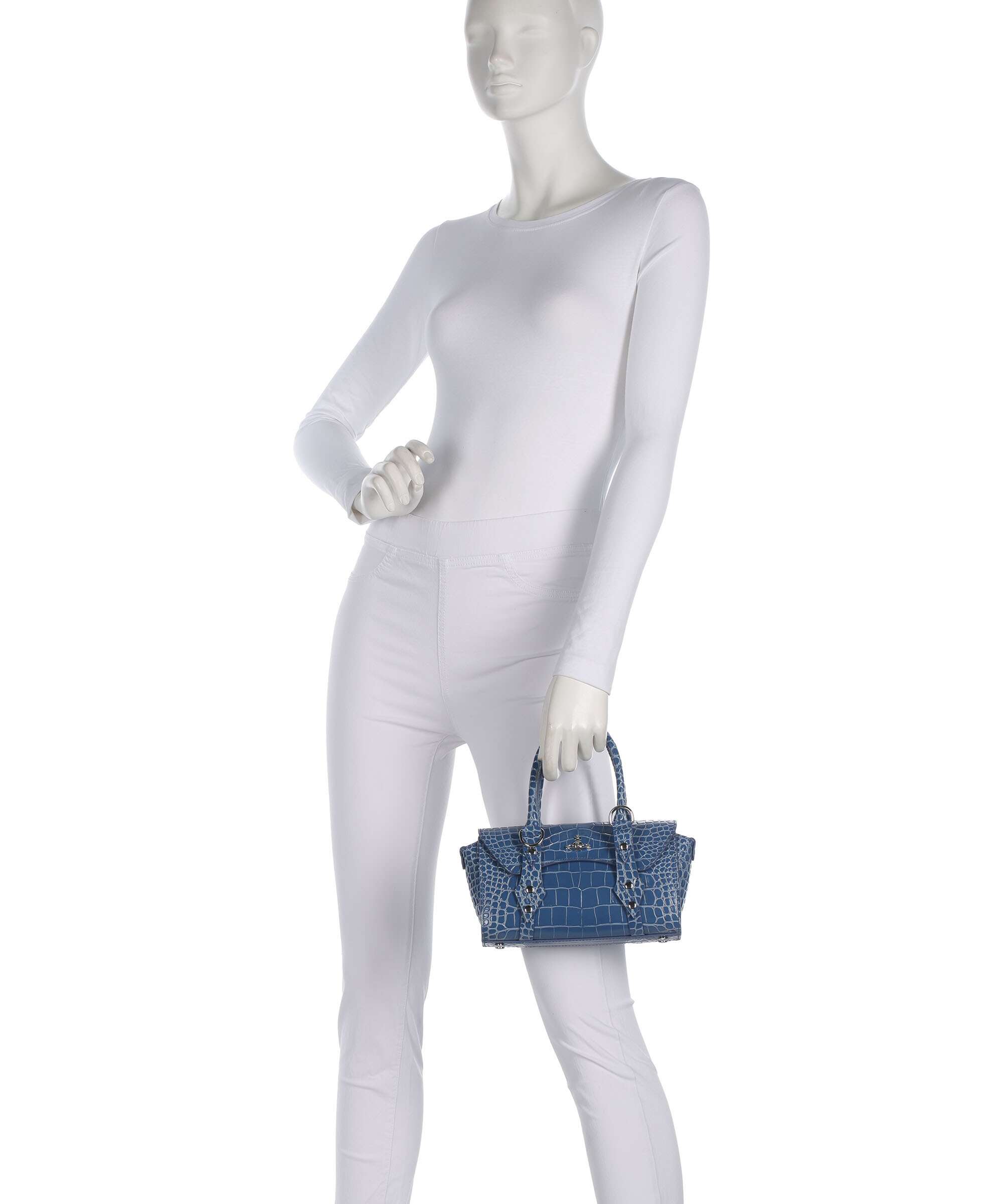 Vivienne Westwood Bettina Embossed Croc Mini Handbag blue