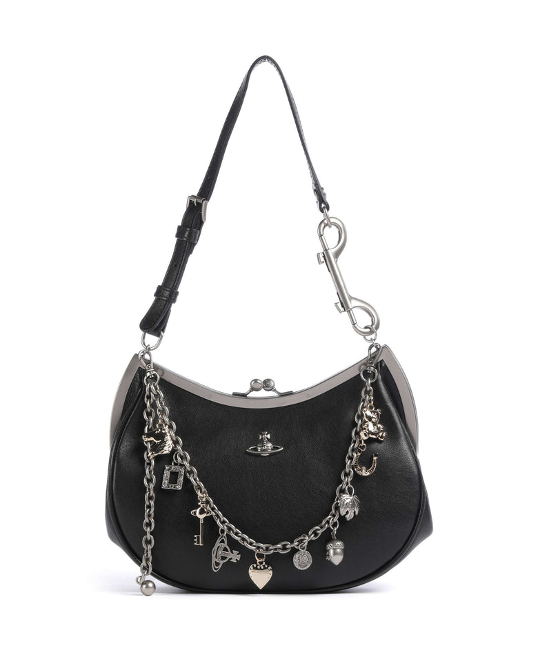 Vivienne Westwood Charm Frame Supple Shoulder bag black/dark silver