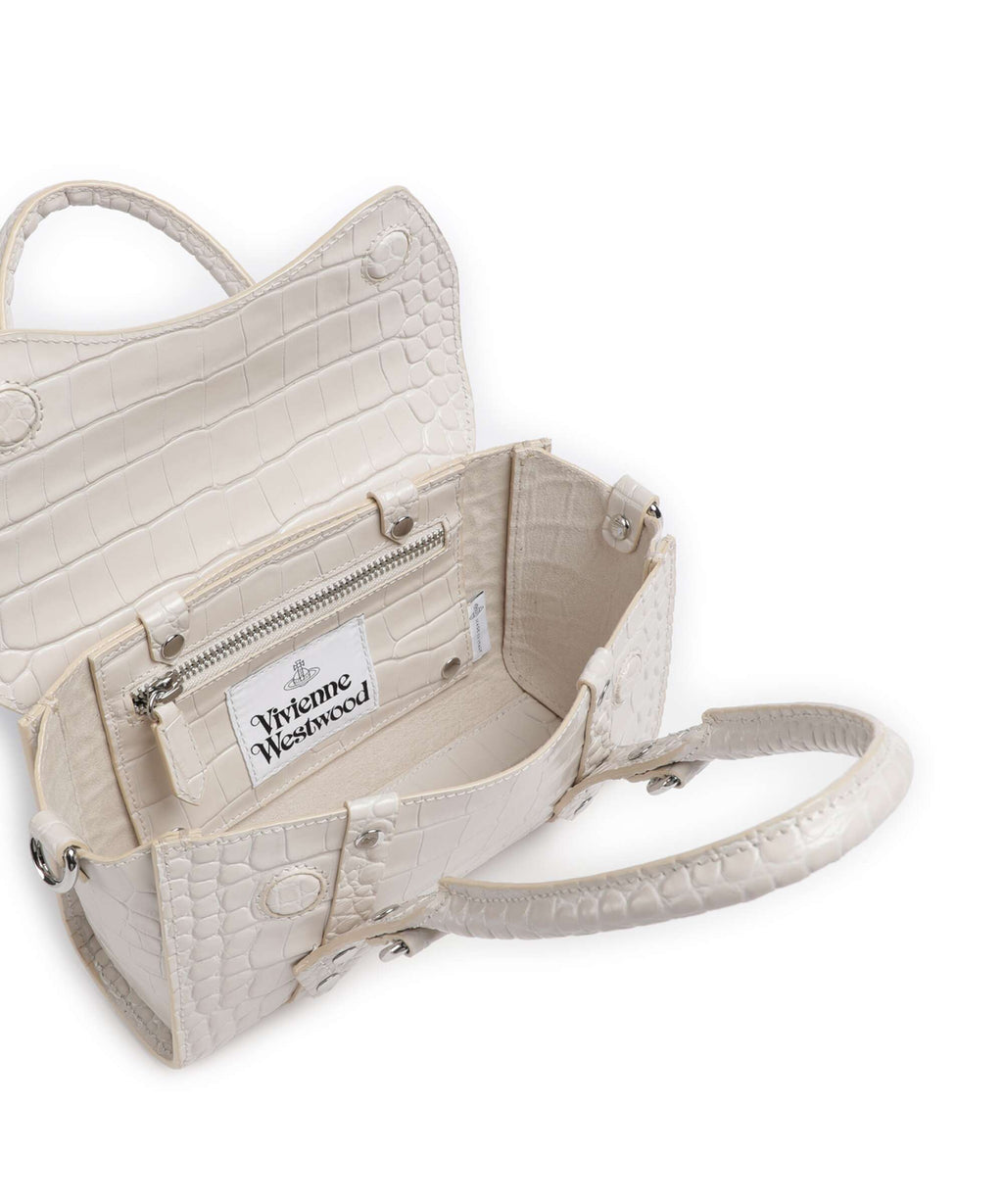 Vivienne Westwood Bettina Embossed Croc Mini Handbag pearl white