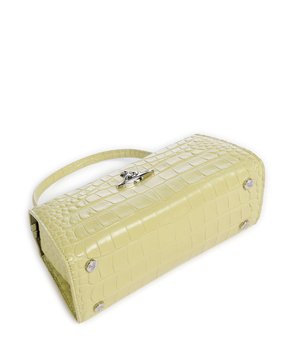 Vivienne Westwood Doll Frame Embossed Croc XL Handbag lime green