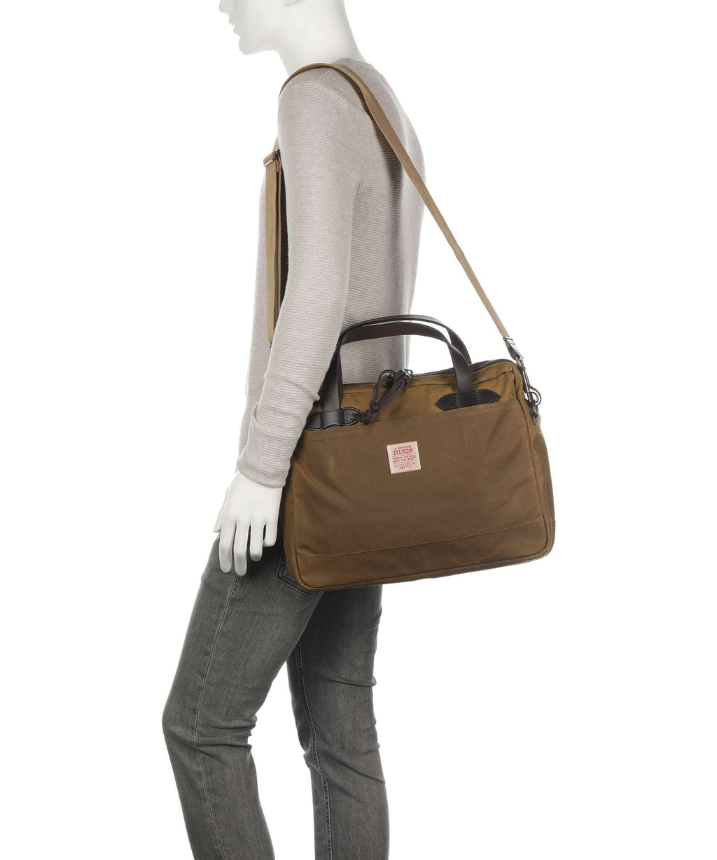 Filson Tin Cloth Briefcase dark tan