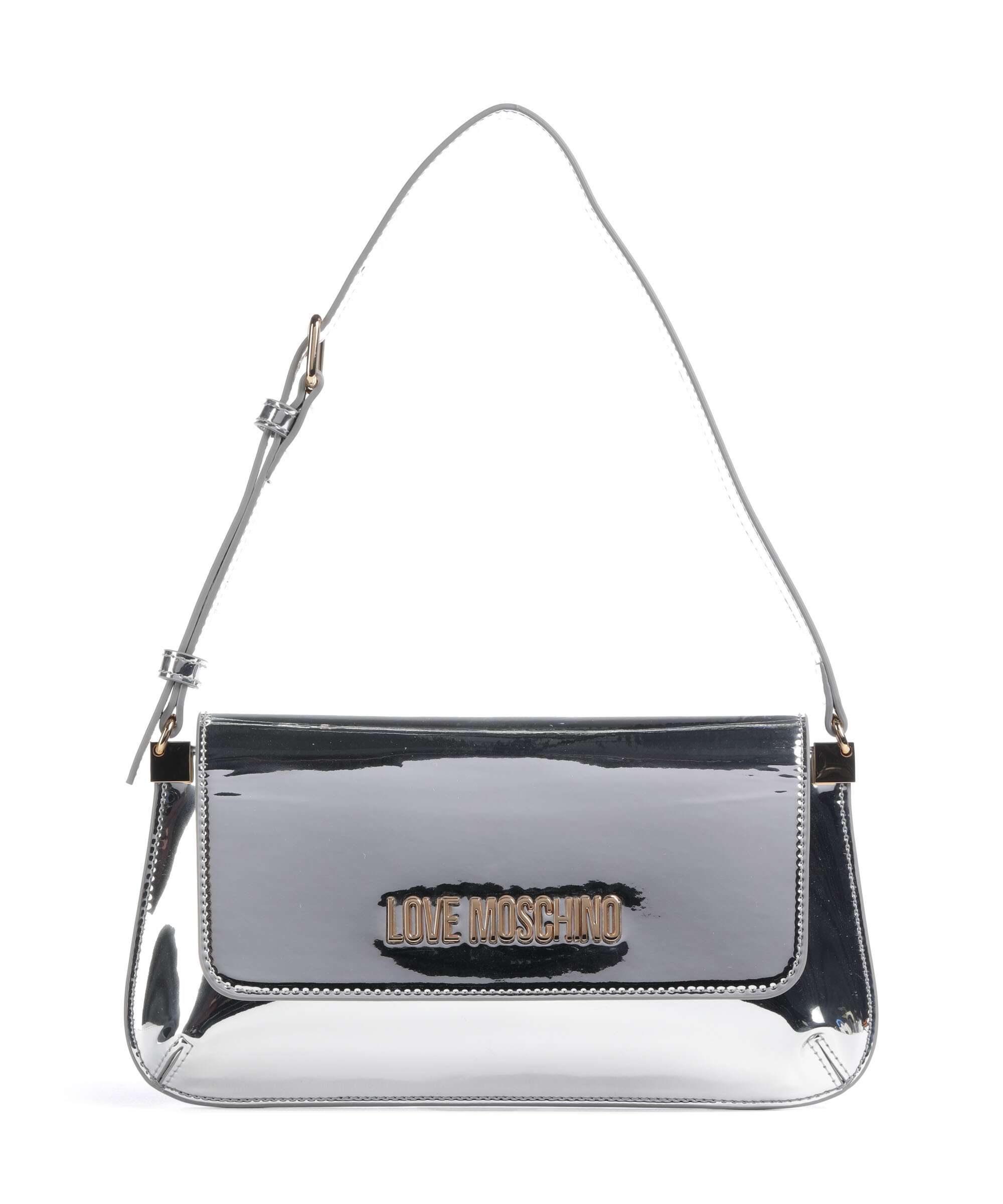 Love Moschino Smart Daily Schoudertas imitatieleer silver