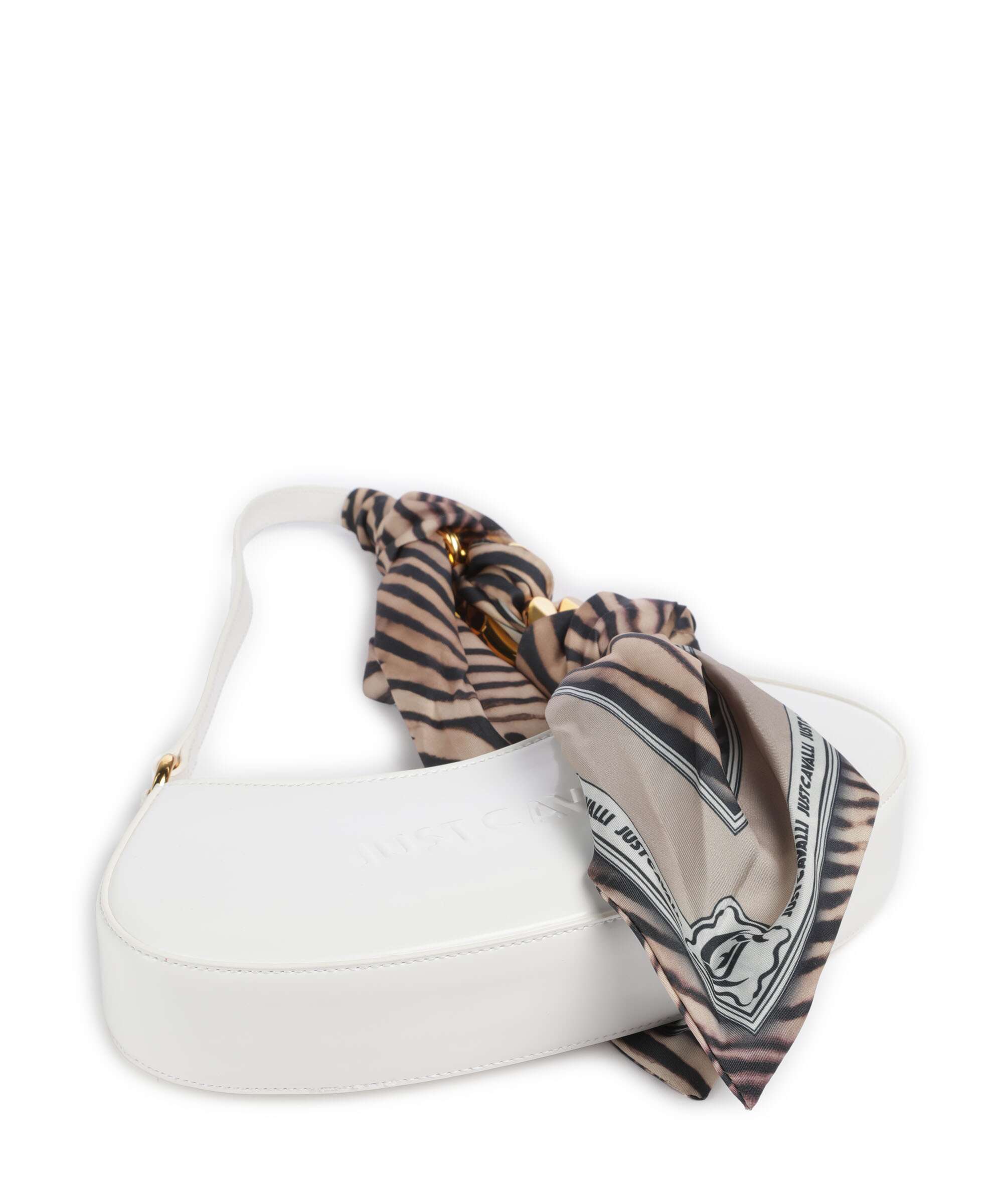 Just Cavalli Chain Foulard Shoulder bag white