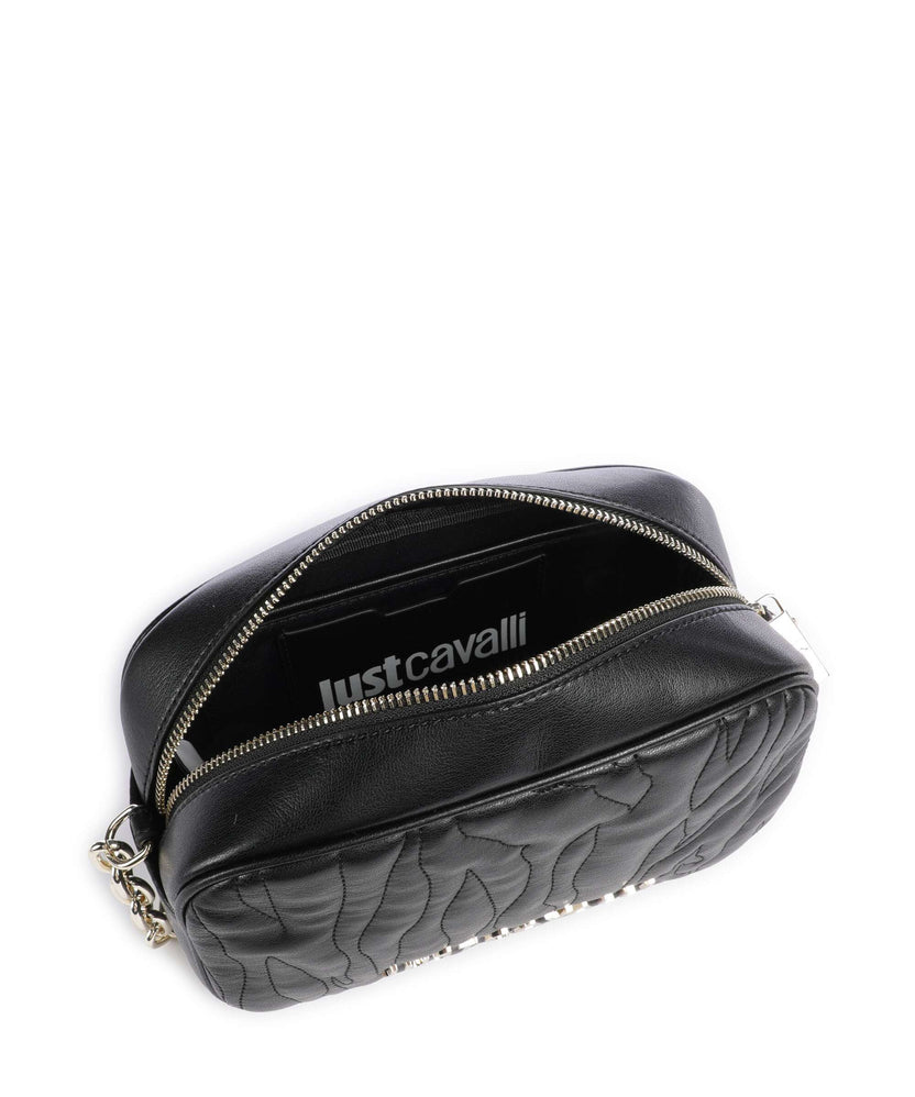 Just Cavalli Quilted Zebra Crossbody bag black