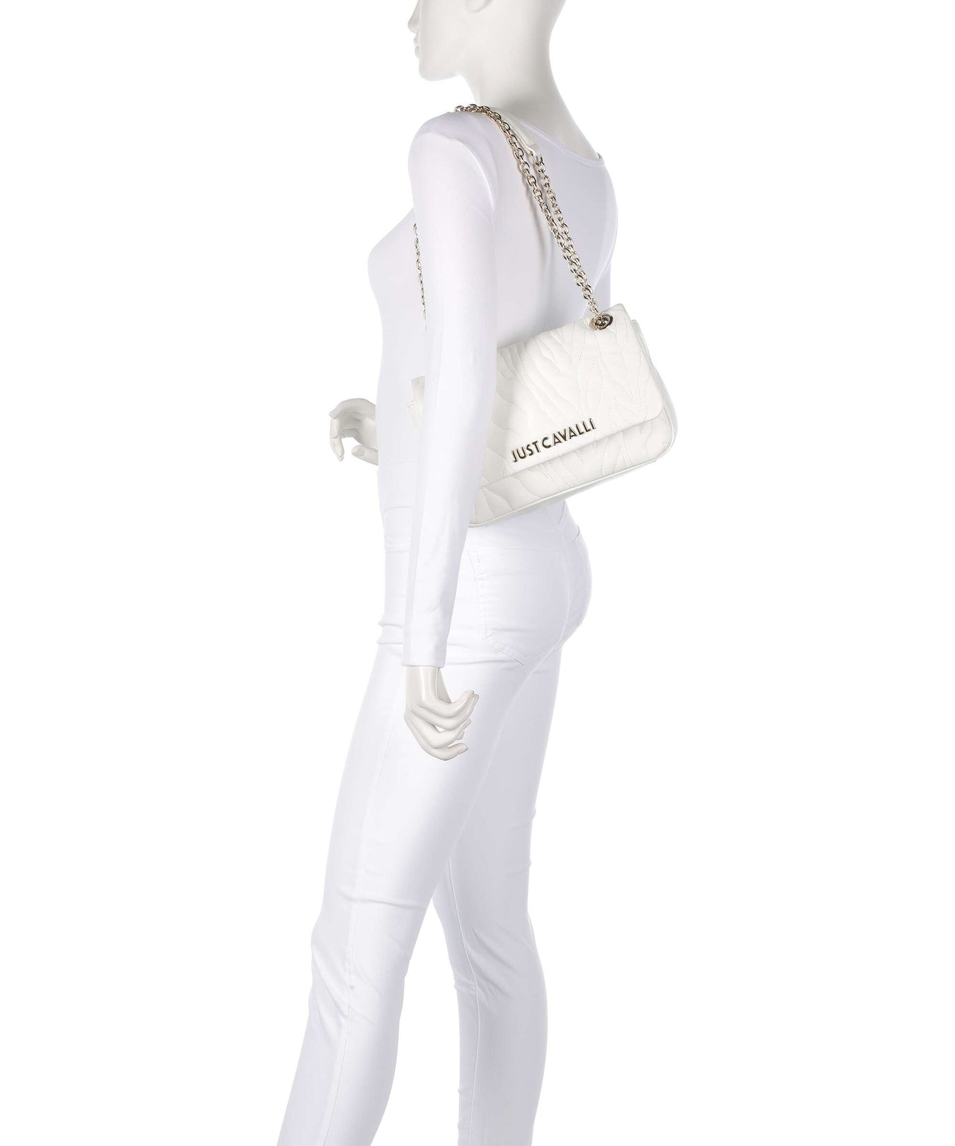 Just Cavalli Quilted Zebra Shoulder bag white