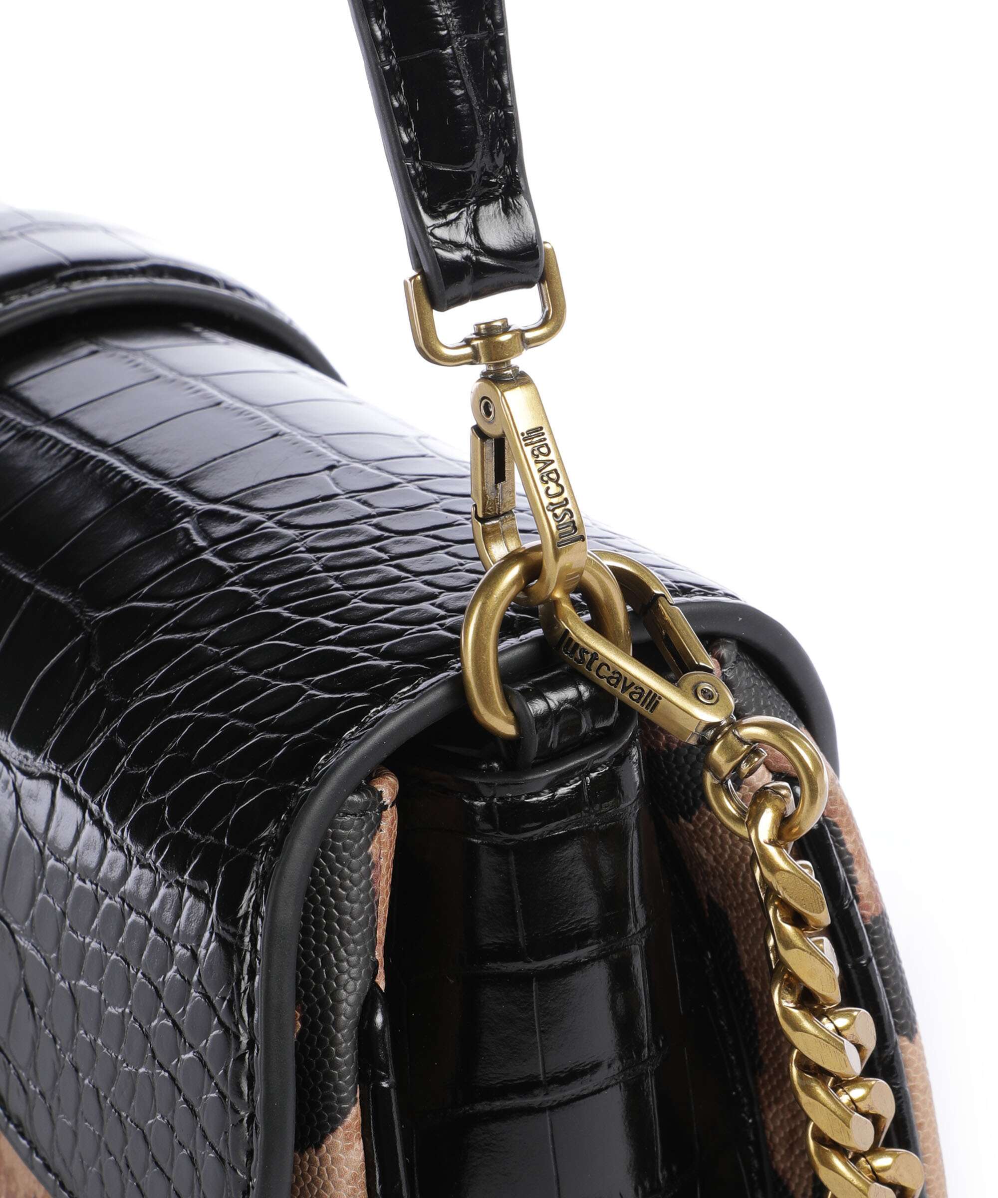 Just Cavalli Iconic Snakes Shoulder bag macula/black