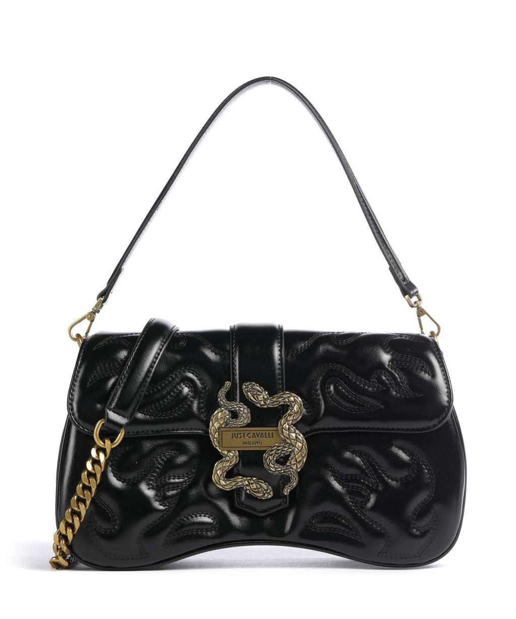 Just Cavalli Iconic Snakes Shoulder bag black