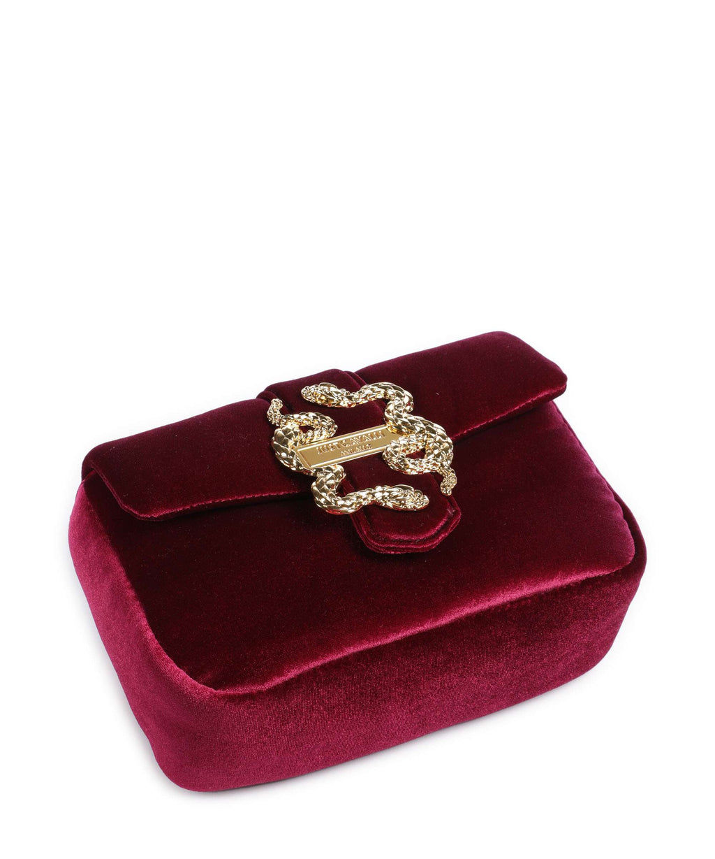 Just Cavalli Iconic Snakes Puffy Shoulder bag dark purple