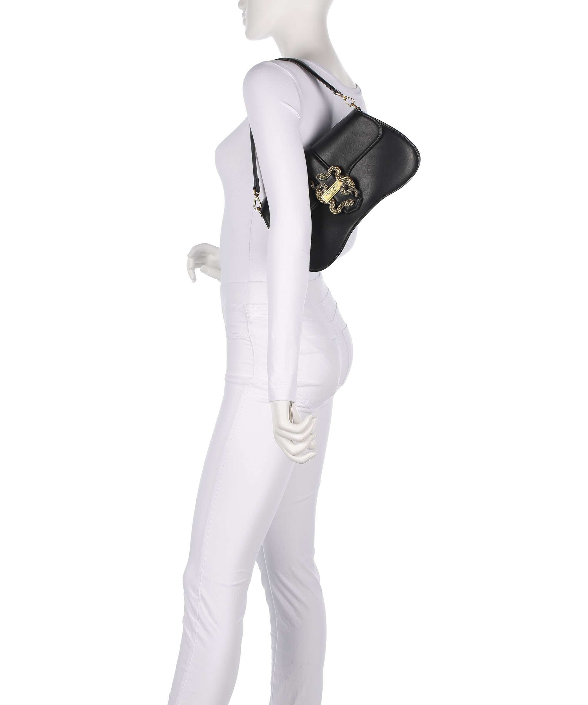 Just Cavalli Iconic Snakes Shoulder bag black