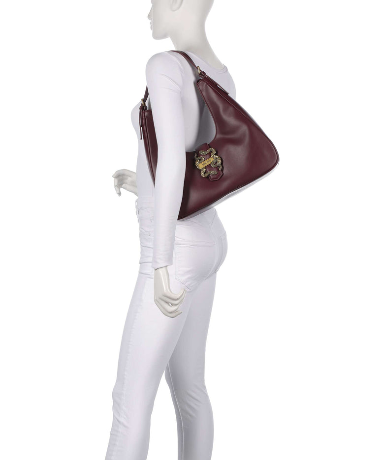 Just Cavalli Iconic Snakes Hobo bag cordovan