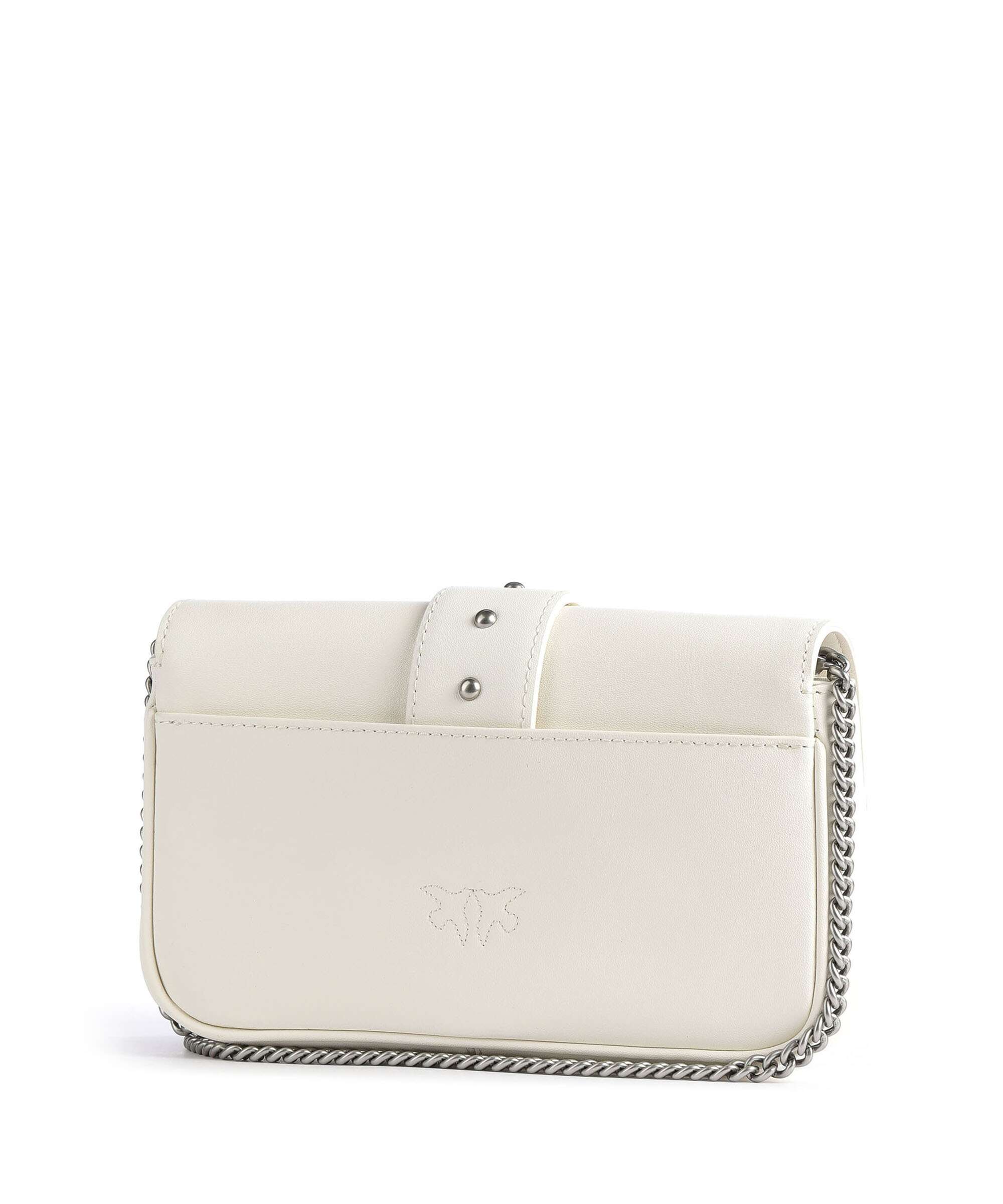 Pinko Love One Pocket Wallet bianco seta/old silver