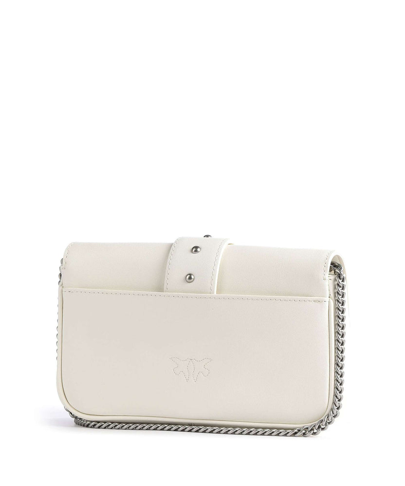 Pinko Love One Pocket Wallet bianco seta/old silver
