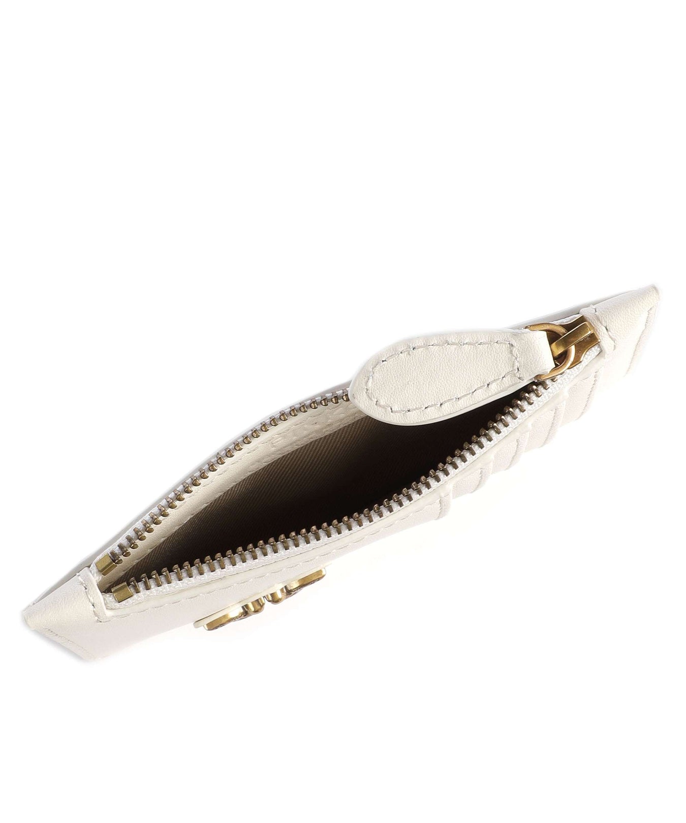Pinko Airone Credit card holder bianco seta/antique gold