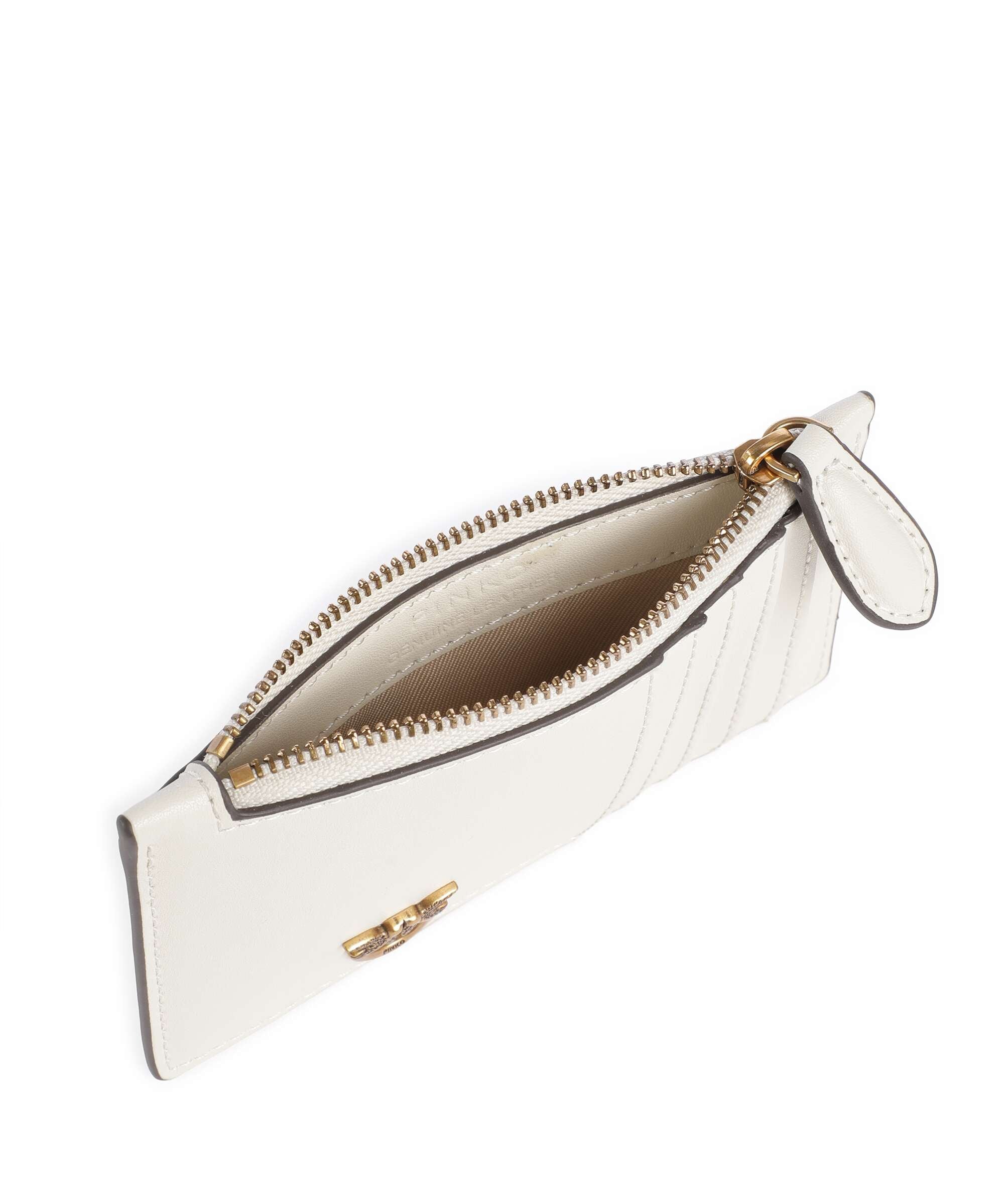 Pinko Airone Credit card holder bianco seta/antique gold