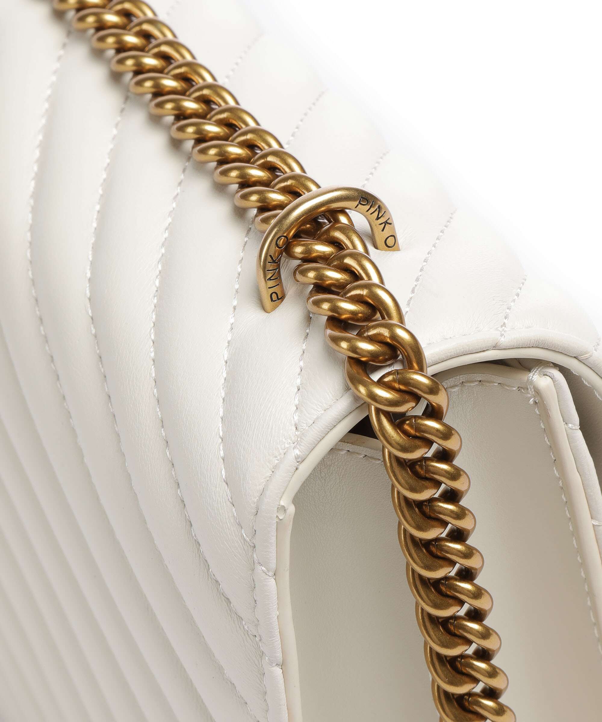 Pinko Love One Classic Shoulder bag bianco seta/antique gold