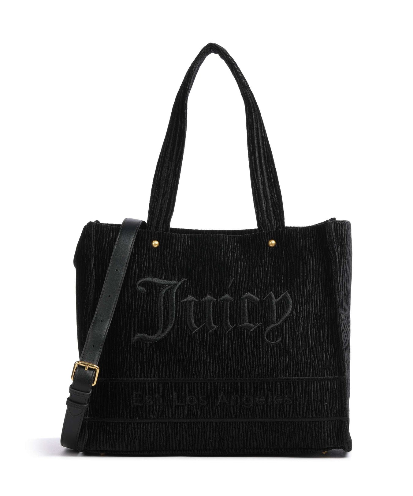 Juicy Couture Iris Crinkled Velvet L Tote bag black