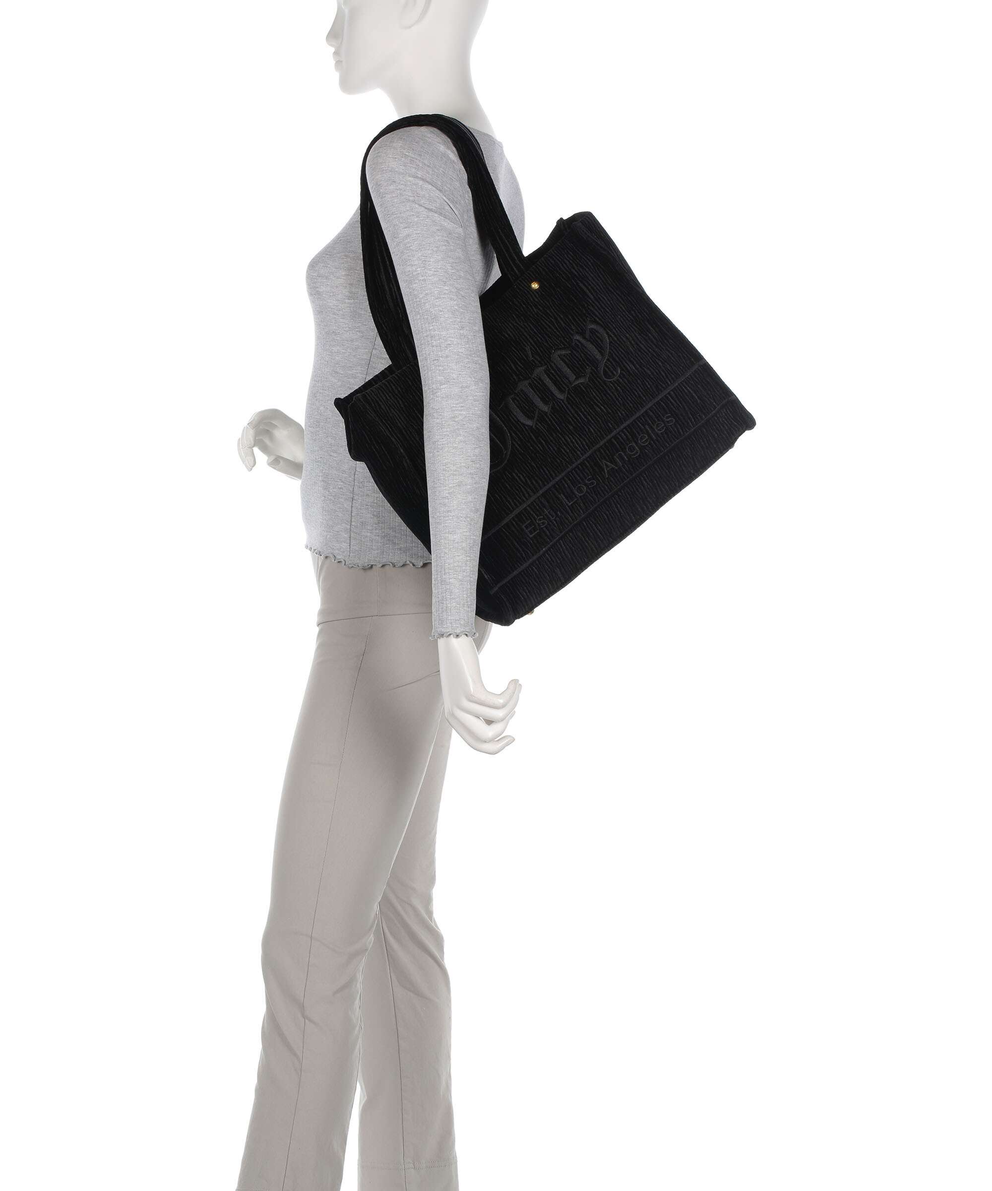 Juicy Couture Iris Crinkled Velvet L Tote bag black