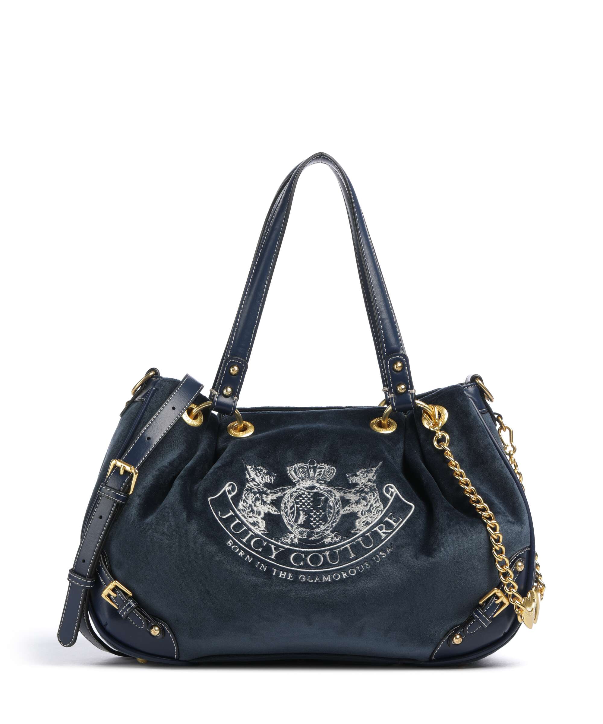 Juicy Couture Twig Narrative Velvet M Hobo tas fluweel blue depths