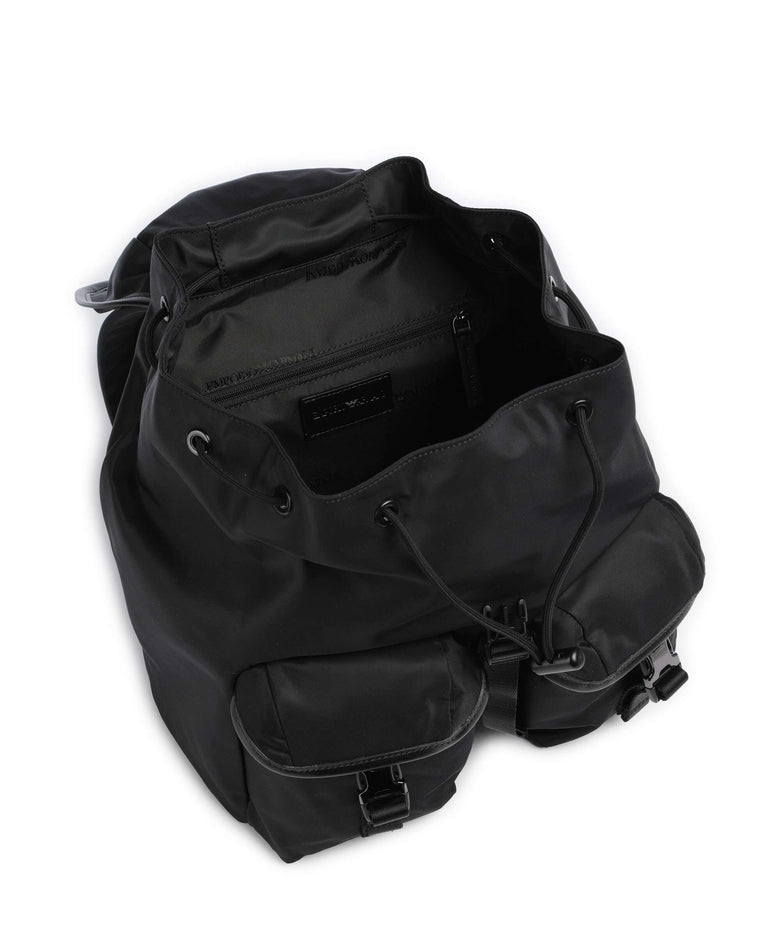 Emporio Armani Recycled Nylon Backpack black beauty