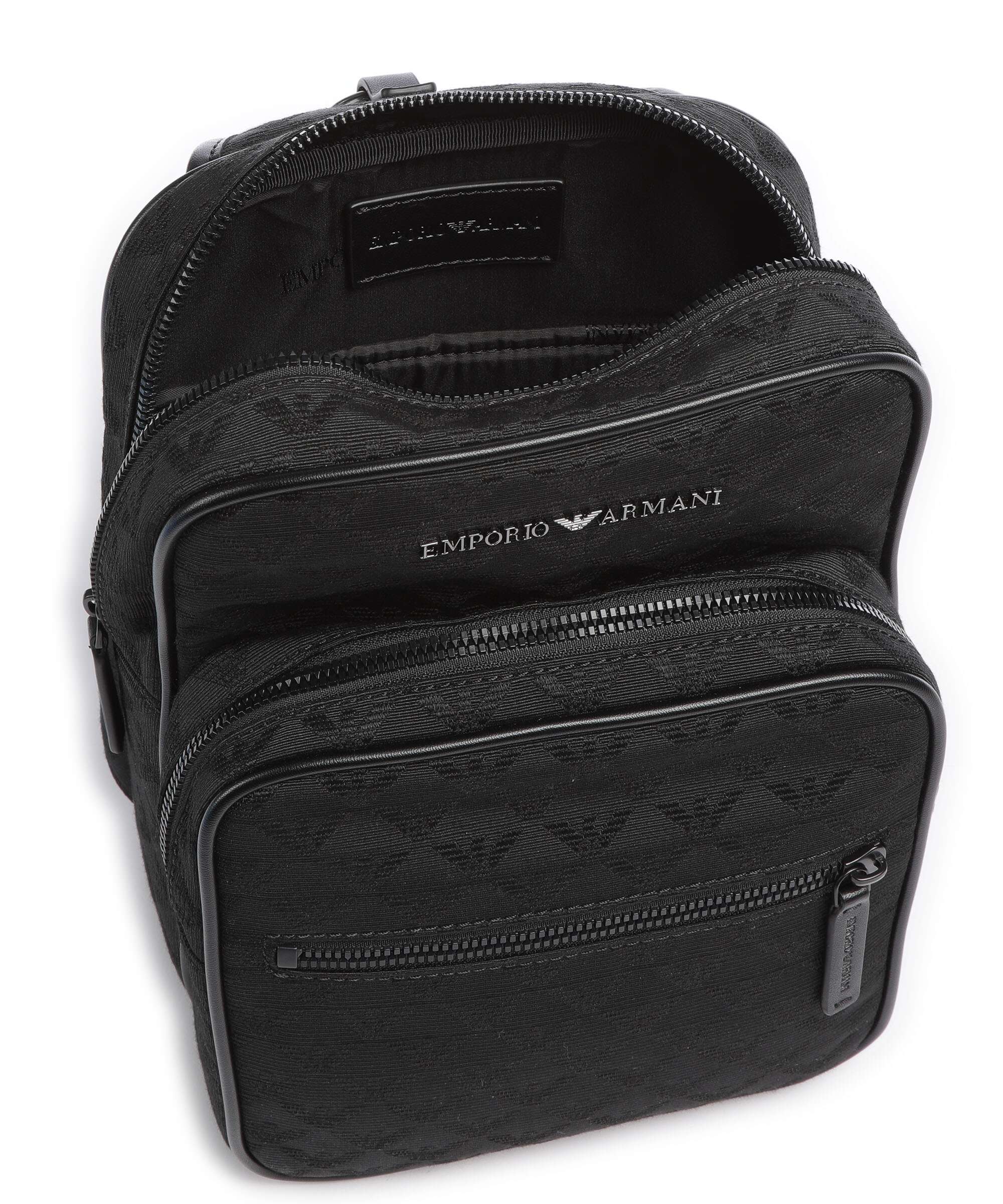 Emporio Armani Omnia Jacquard Sling bag black