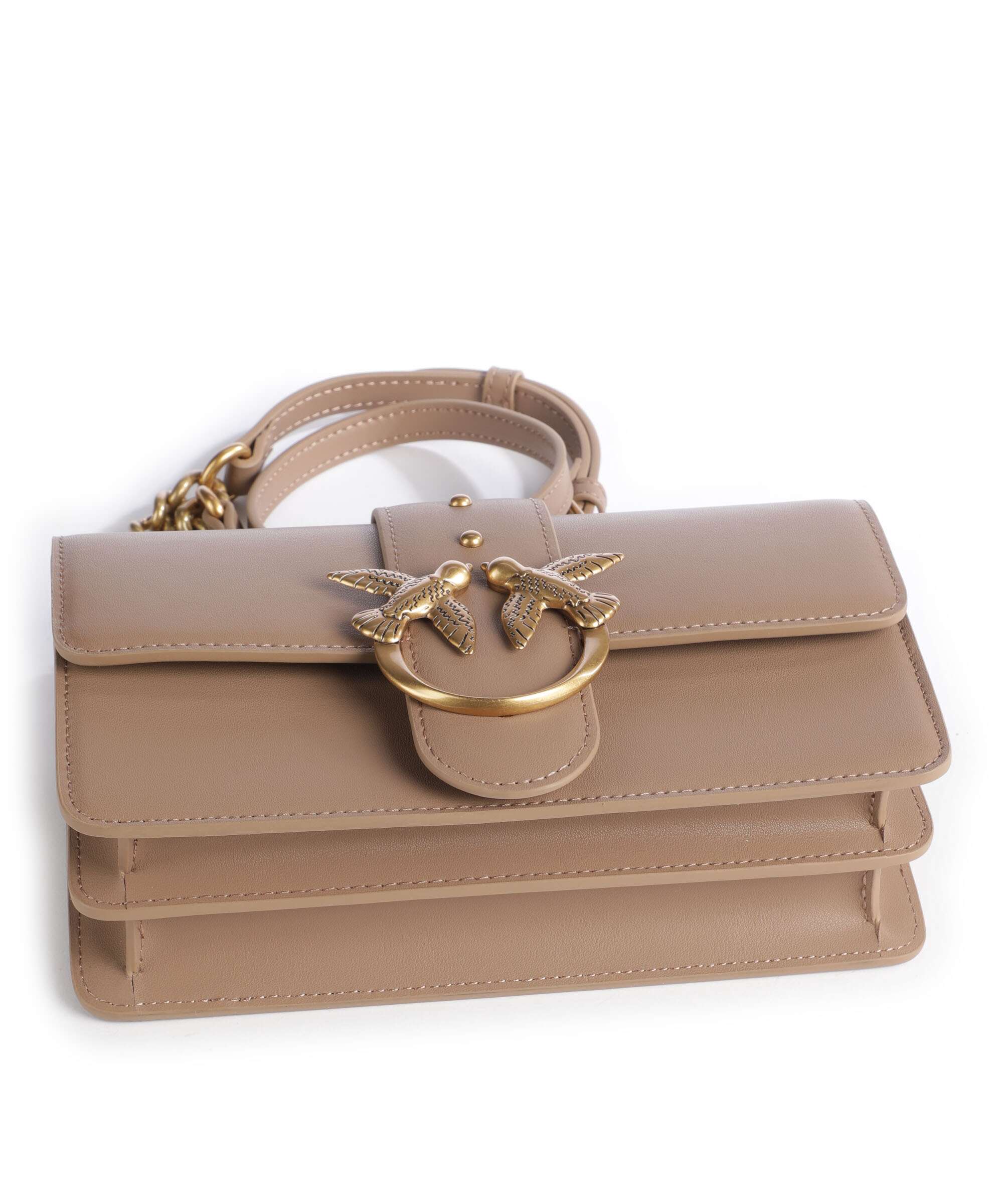 Pinko Love One Mini Crossbody bag biscotto zenzero