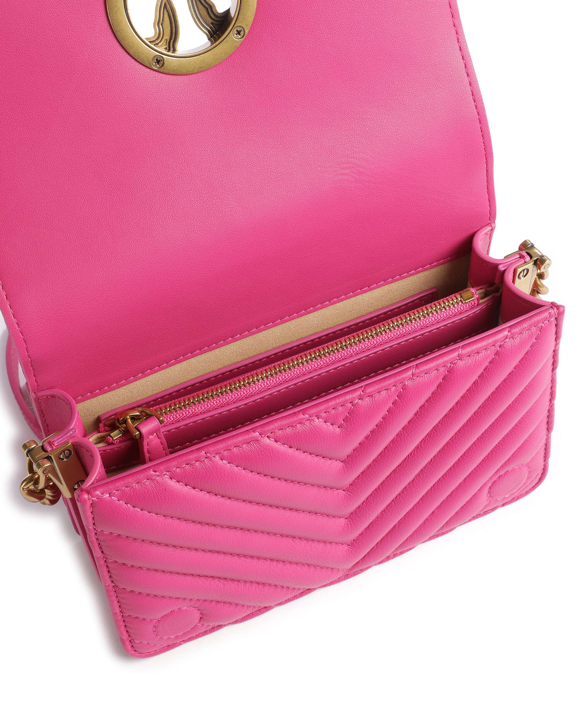 Pinko Love Click Mini Crossbody bag pink pinko/antique gold