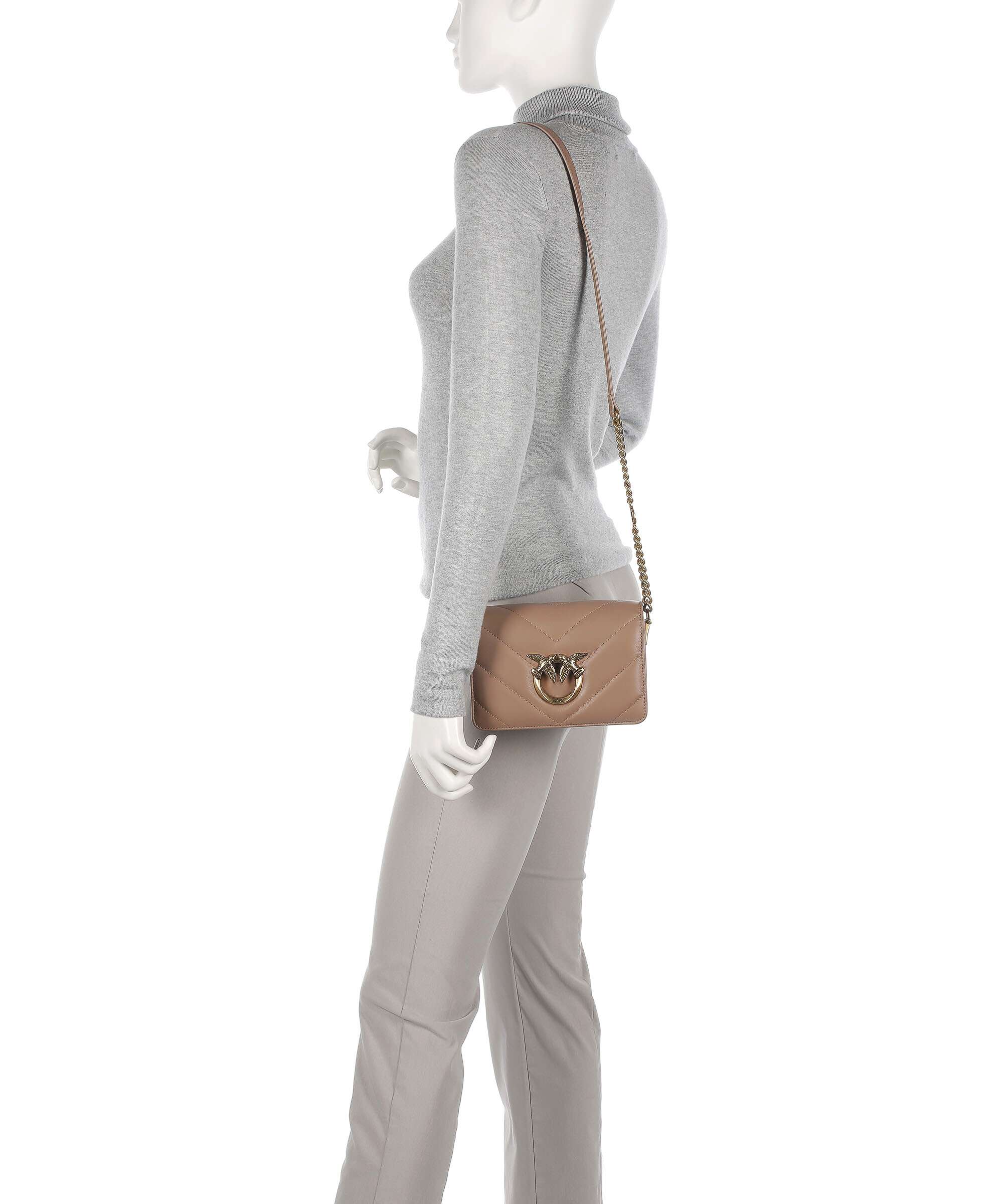 Pinko Love Click Mini Crossbody bag biscotto zenzero/antique gold