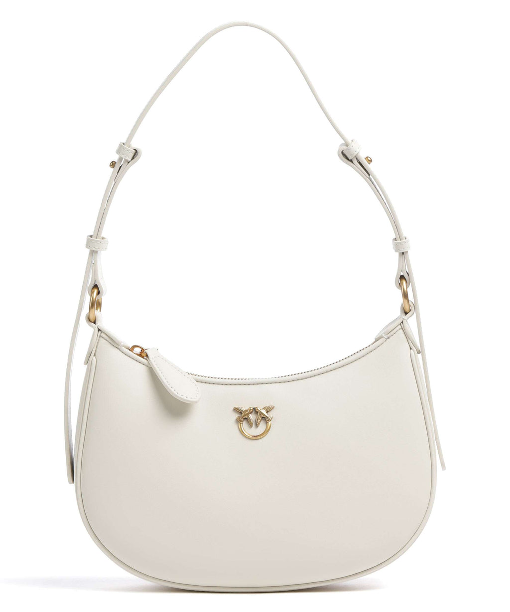 Pinko Half Moon Mini Shoulder bag bianco seta/antique gold