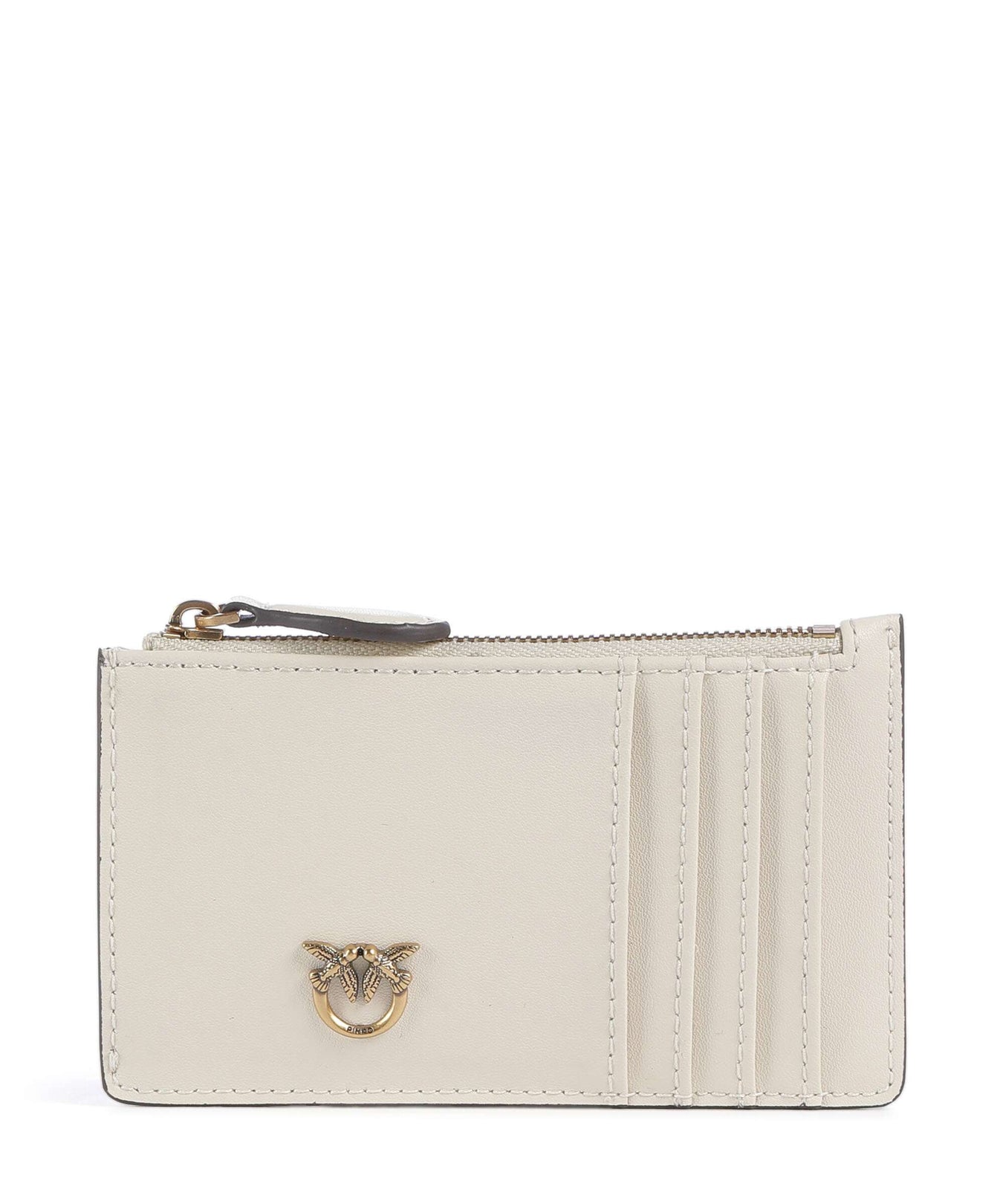 Pinko Airone Credit card holder bianco seta/antique gold