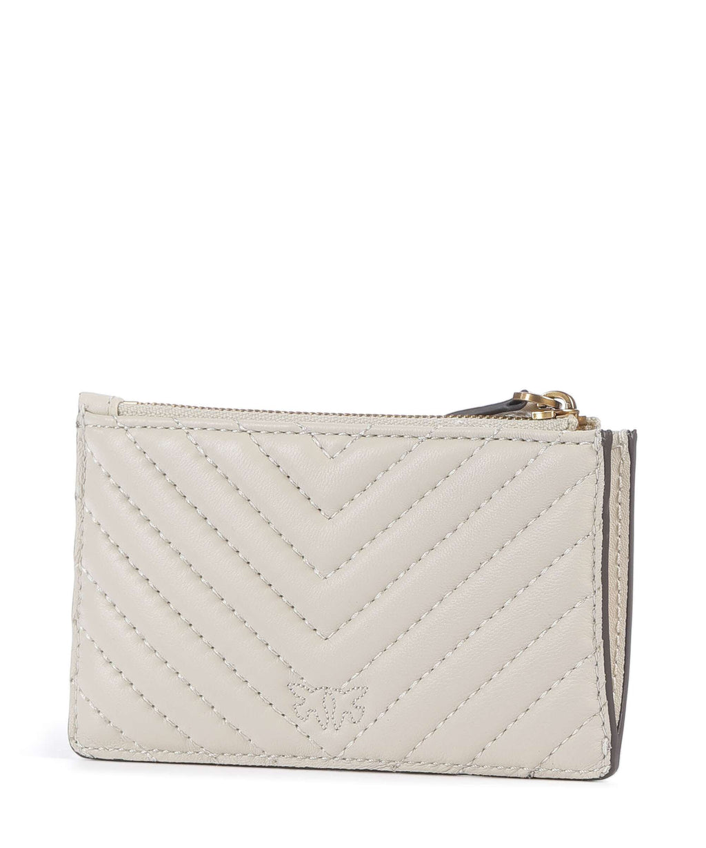 Pinko Airone Credit card holder bianco seta/antique gold