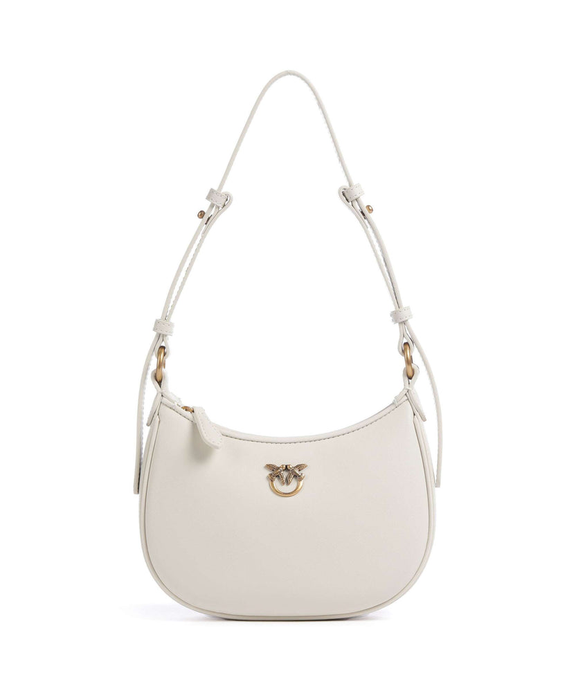 Pinko Half Moon Baby Shoulder bag bianco seta/antique gold