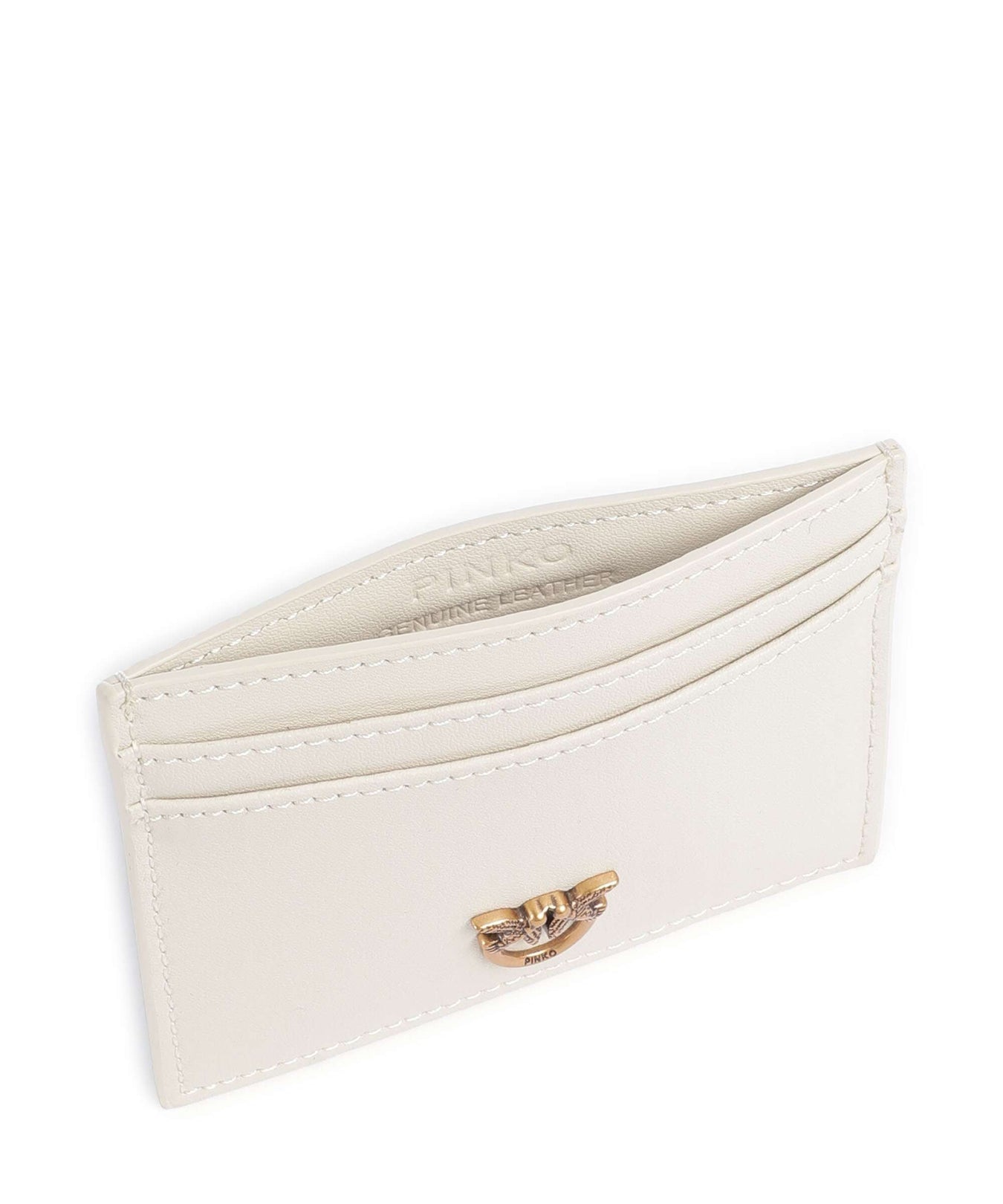 Pinko Credit card holder bianco seta/antique gold