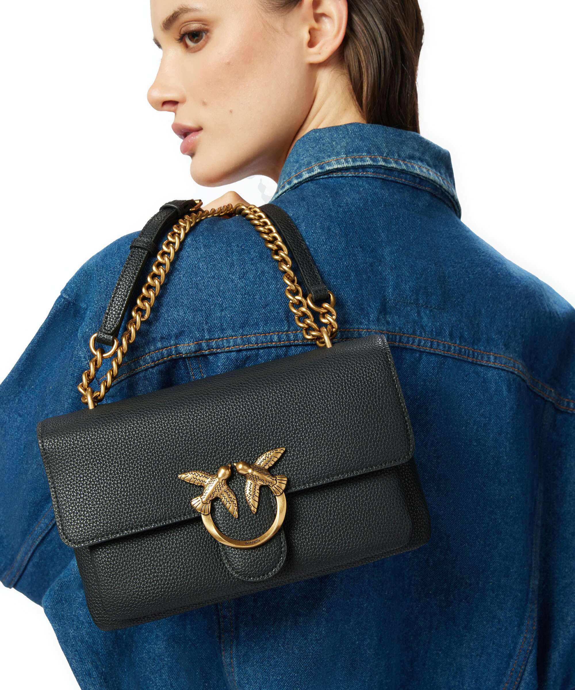 Pinko Love Soft Mini Shoulder bag nero/antique gold