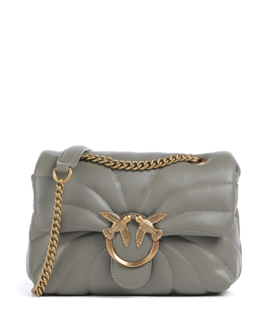 Pinko Love Puff Mini Shoulder bag verde vertiver/antique gold