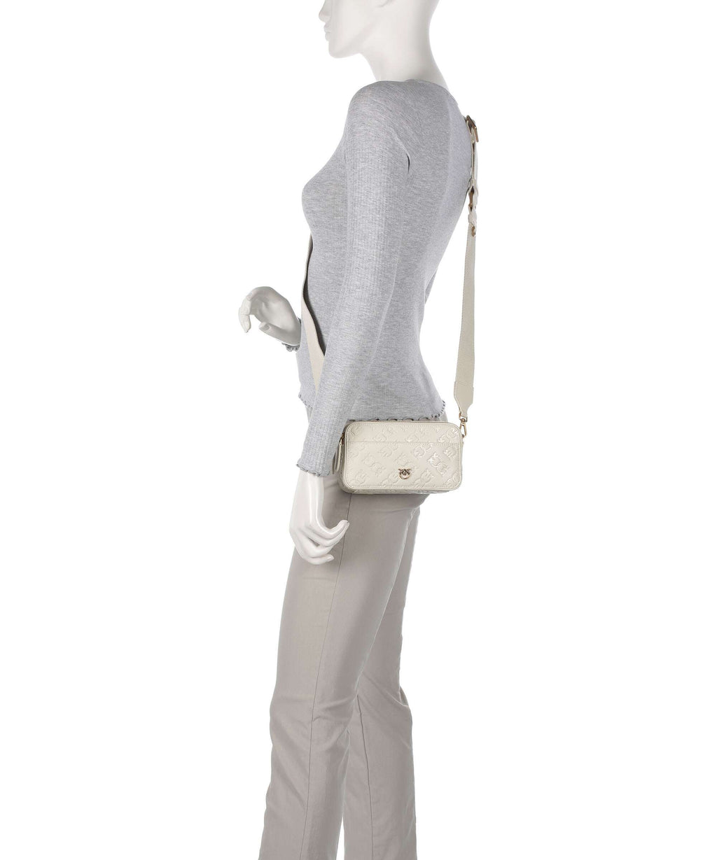 Pinko Mini Crossbody bag bianco seta/antique gold