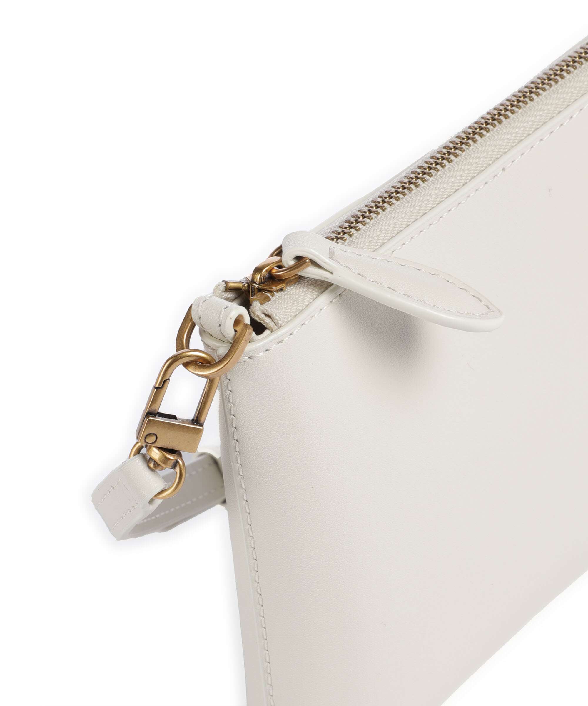 Pinko Flat Mini Crossbody bag bianco seta/antique gold