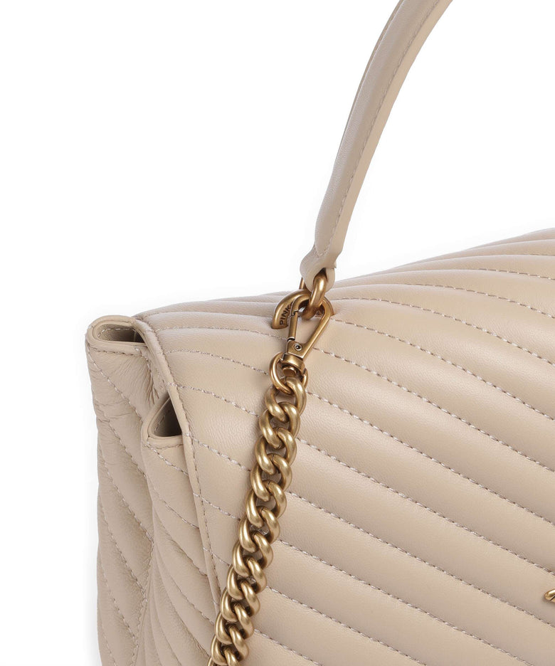 Pinko Love Lady Puff Big Handbag beige/grigio fumo/antique gold