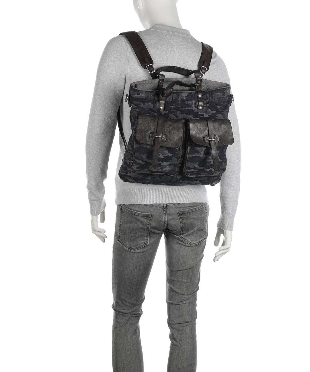 Campomaggi Backpack bag camouflage blue/dark grey