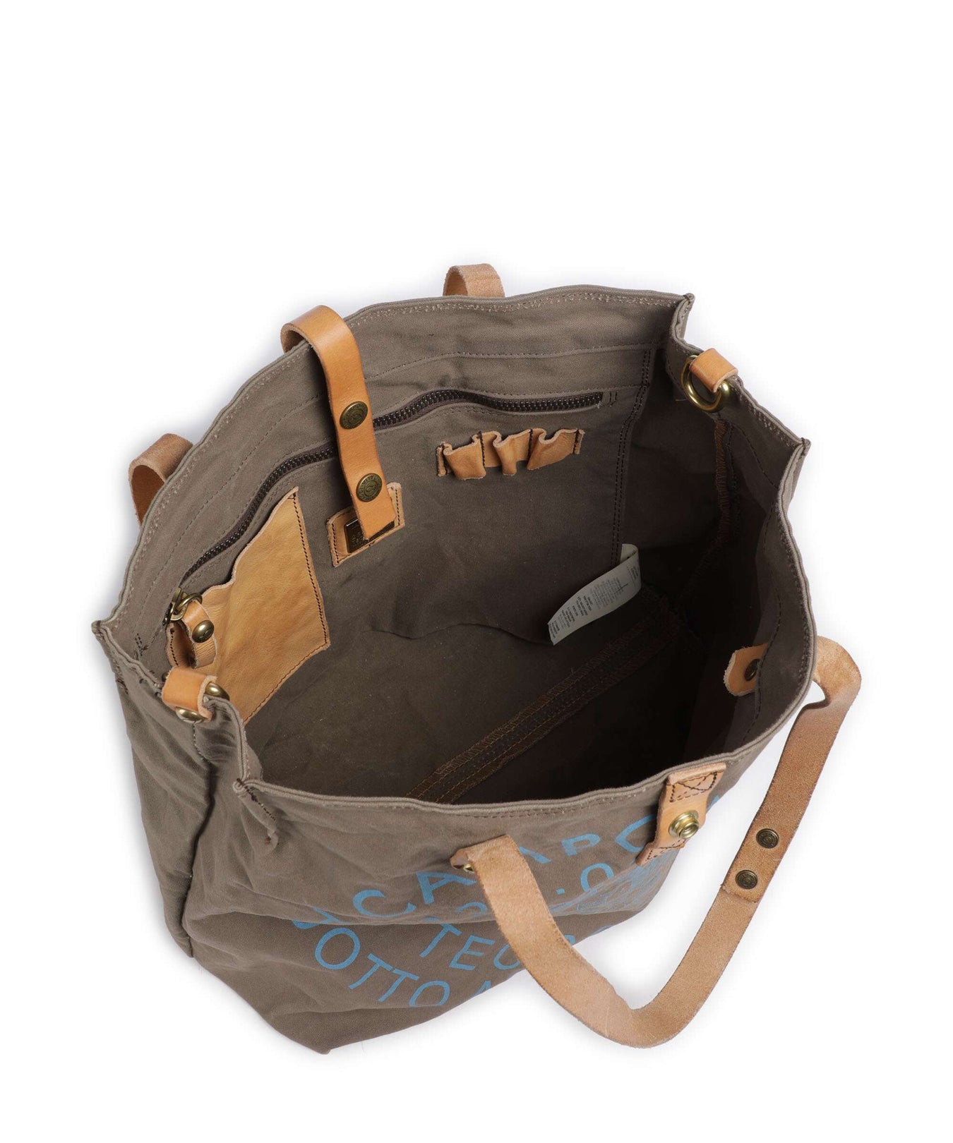 Campomaggi Tote bag verde militare/naturale/ceruleo