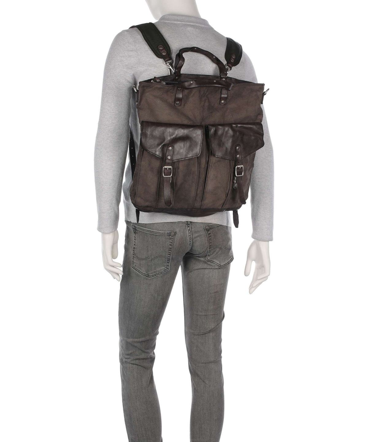 Campomaggi Backpack bag verde militare/grigio